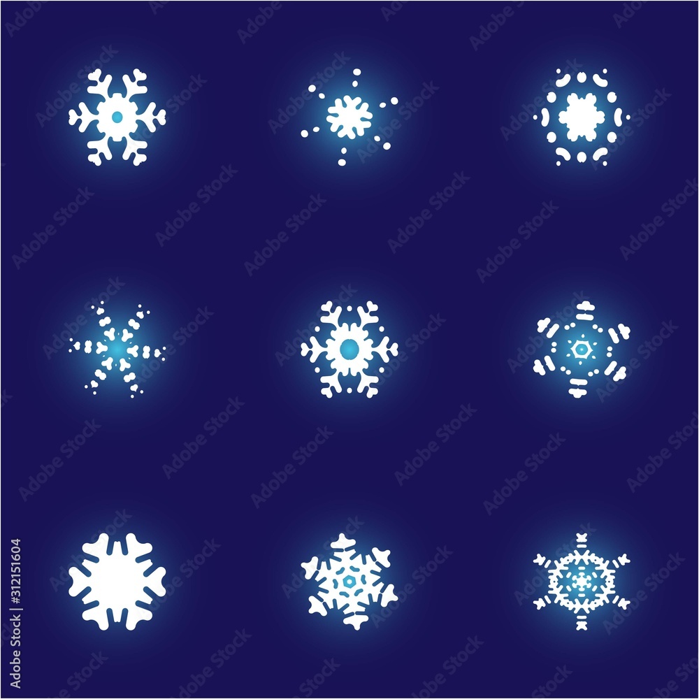 Cute snowflake with shadow on blue background. Cute snowflake with shadow on blue background.