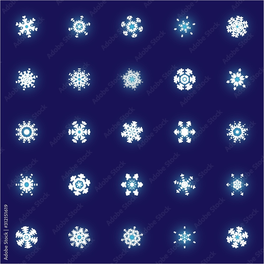 Cute snowflake with shadow on blue background. Cute snowflake with shadow on blue background.