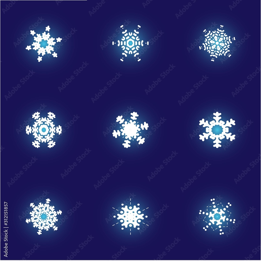 Cute snowflake with shadow on blue background. Cute snowflake with shadow on blue background.