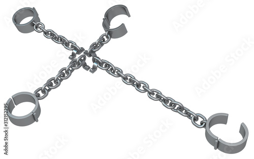 Attached Chain Shackles Crossing