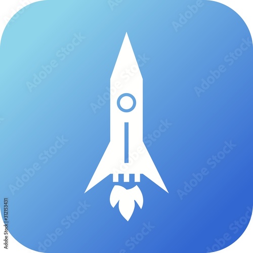 Unique Rocket Vector Glyph Icon