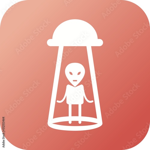 Unique Alien Abduction Vector Glyph Icon