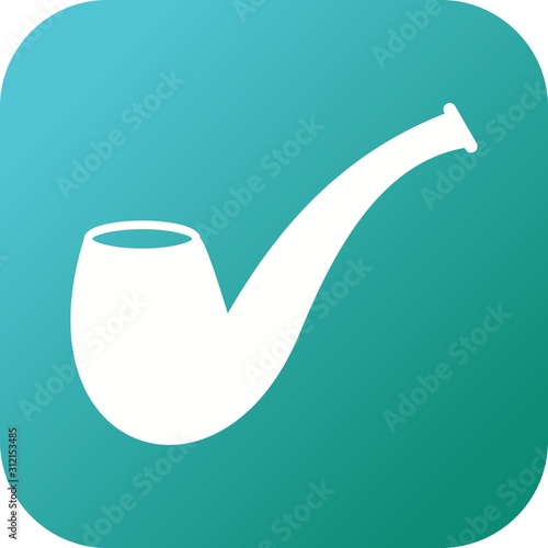 Unique Smoking Pipe Vector Glyph Icon