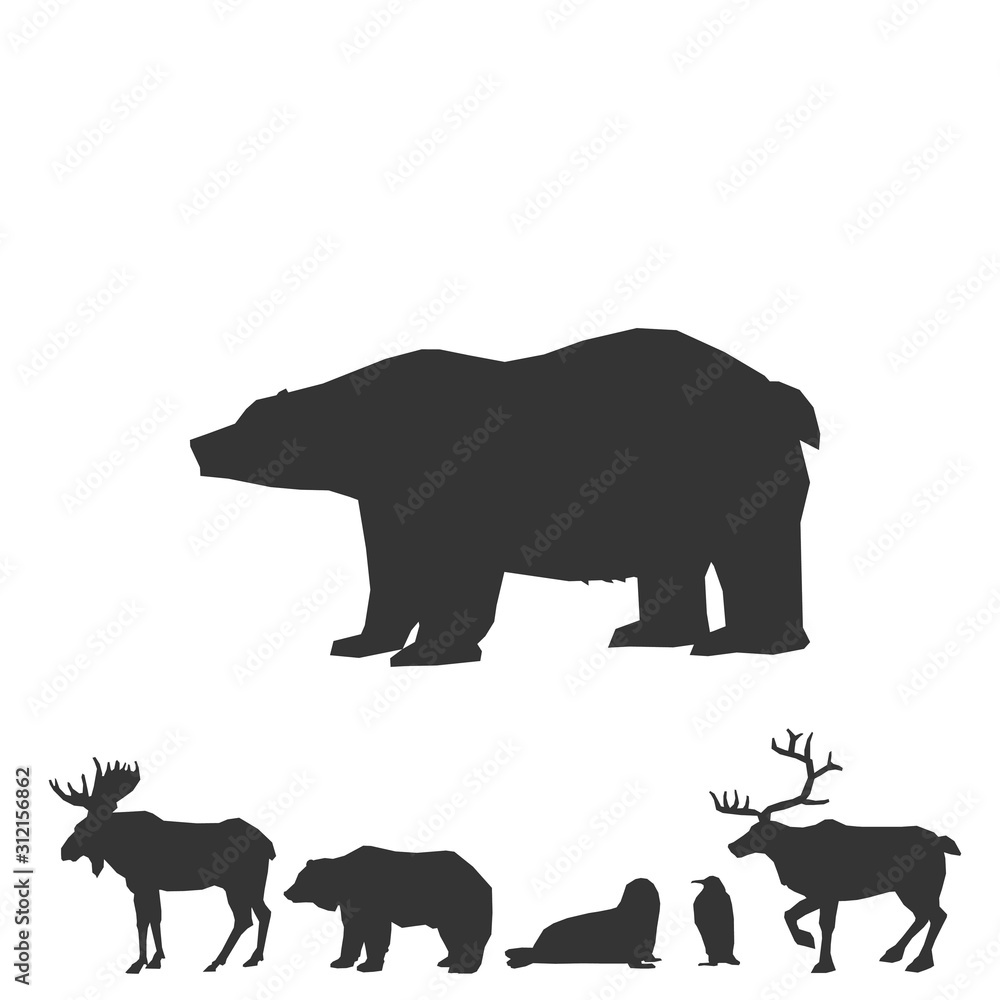 Fototapeta premium bear icon animal vector illustration for graphic design and websites
