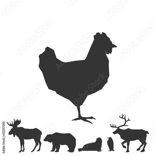 chicken icon animal vector illustration for graphic design and websites