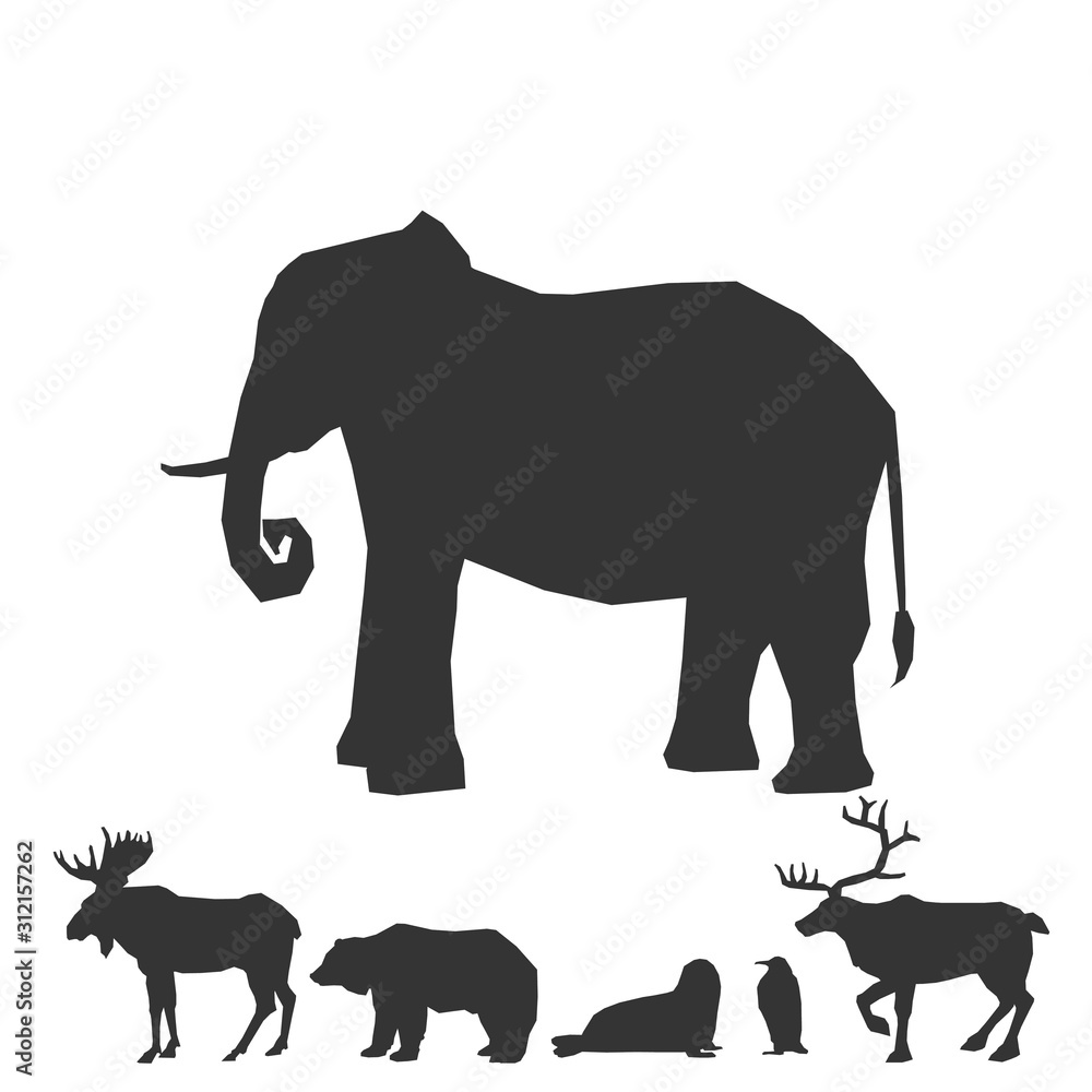 Naklejka premium elephant icon animal vector illustration for graphic design and websites