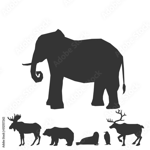 elephant icon animal vector illustration for graphic design and websites