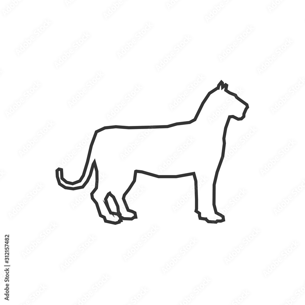 lioness icon animal vector illustration for graphic design and websites