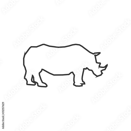 rhino icon animal vector illustration for graphic design and websites
