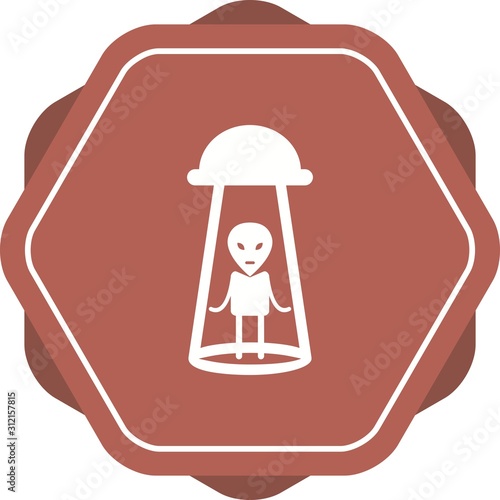 Unique Alien Abduction Vector Glyph Icon