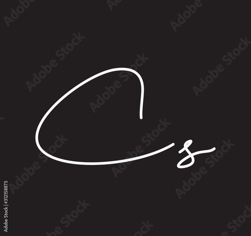Couple Cursive Letters Initial Signature Handwriting Calligraphy