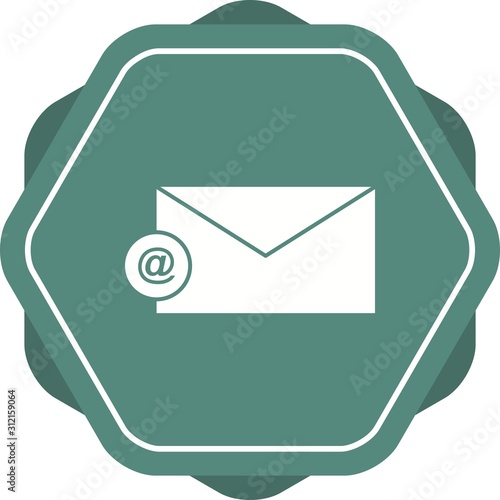 Unique Email Vector Glyph Icon