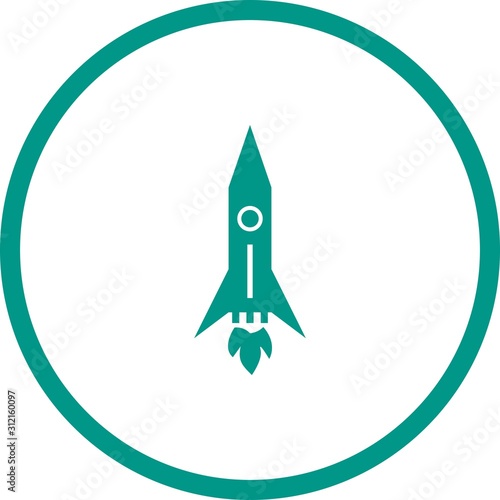 Unique Rocket Vector Glyph Icon
