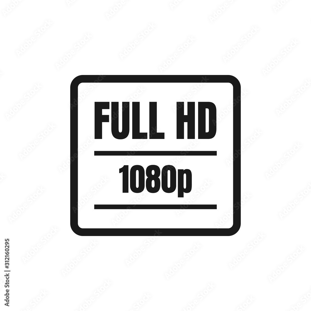 full HD logo symbol 1080p sign mark Full High definition resolution icon vector full HD logo symbol 1080p sign mark Full High definition resolution icon vector