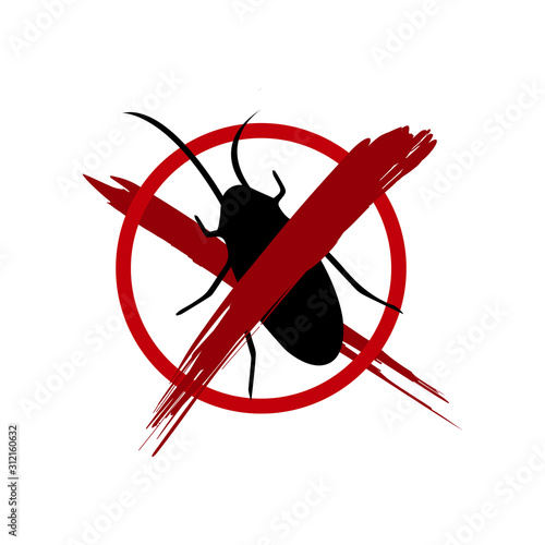 pest control logo design vector insect protection examination icon template illustration