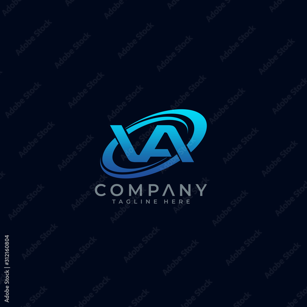 Letter VA Circle Swoosh Logo Design Vector Letter VA Circle Swoosh Logo Design Vector