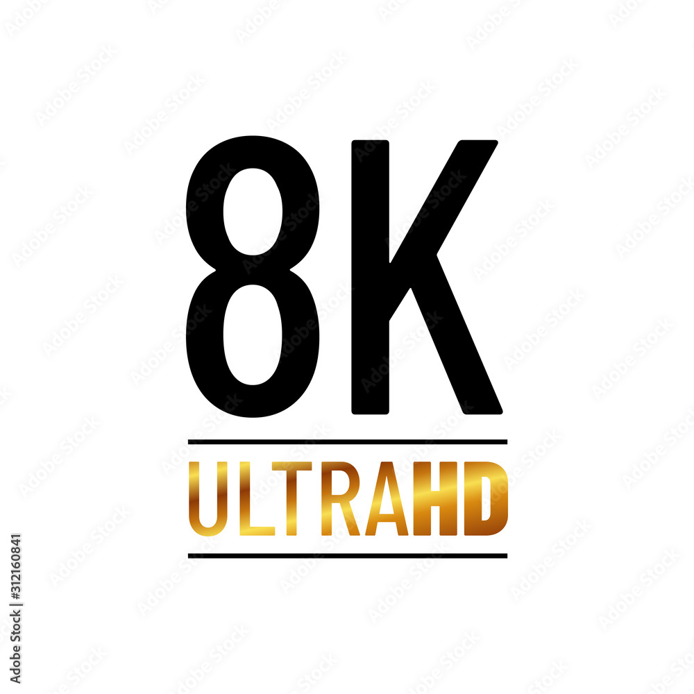 8K Ultra HD logo symbol 8K UHD sign mark Ultra High definition