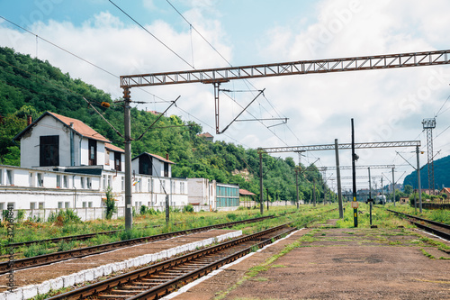 Sighisoara railway station platform in Romania