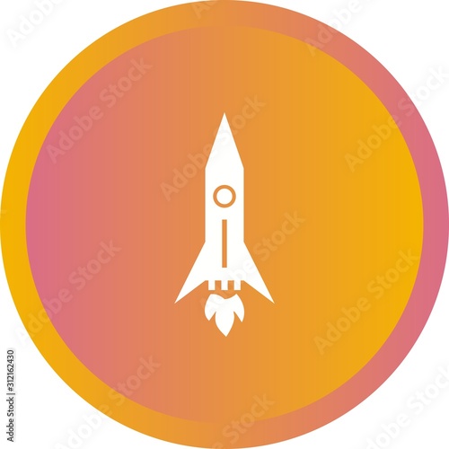 Unique Rocket Vector Glyph Icon