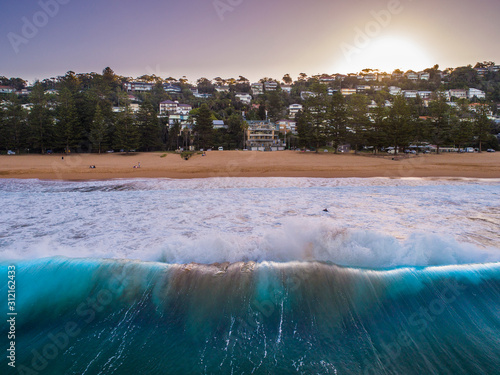 Behind a wave at Whale Beach, Sydney photo