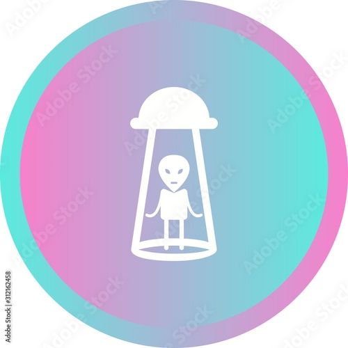 Unique Alien Abduction Vector Glyph Icon