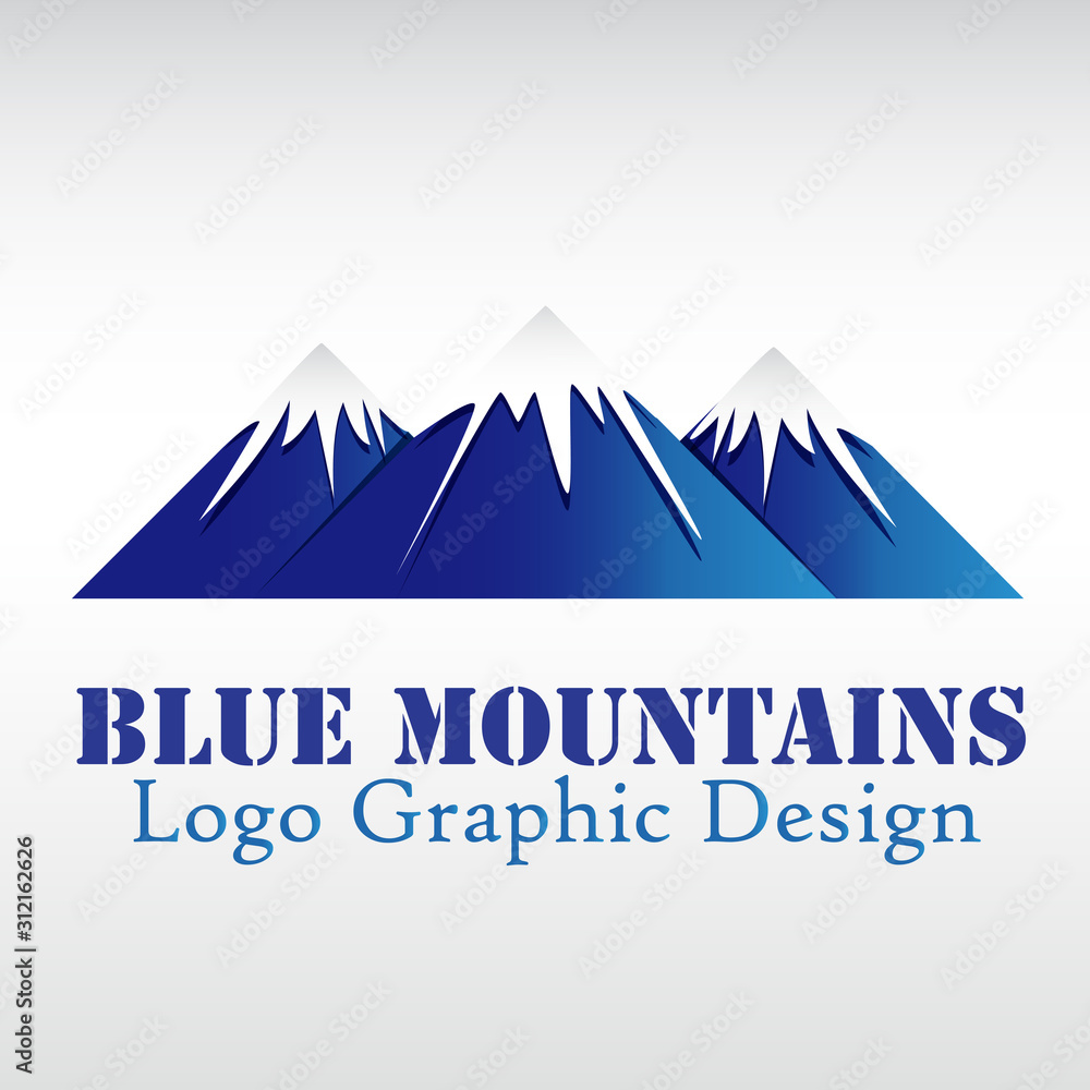 Logo  blue mountains icon logotype web vector image