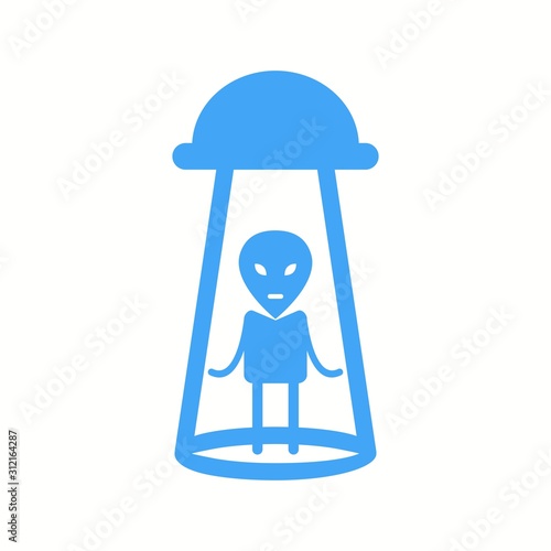 Unique Alien Abduction Vector Glyph Icon