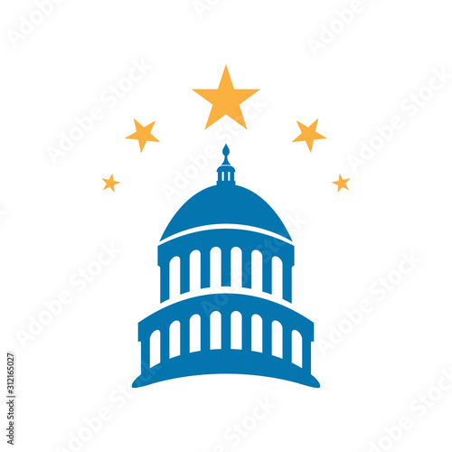 Capitol building usa icon design template vector