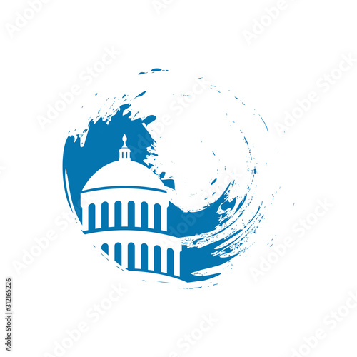 Capitol building usa icon design template vector