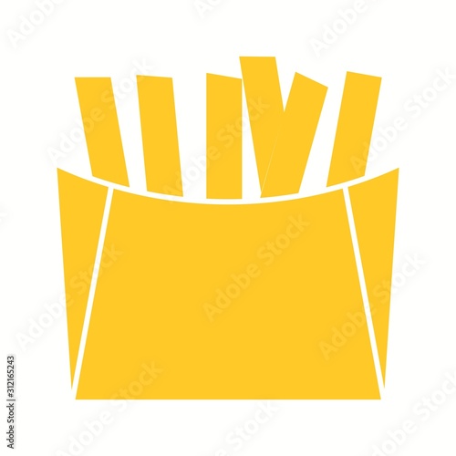 Unique Fries Vector Glyph Icon photo