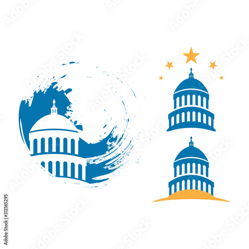 Capitol building usa icon design template vector