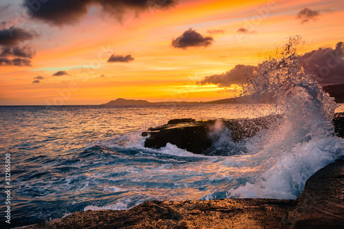 sunset over sea