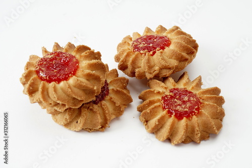 Bilde på lerret Eastern cookies kurabye isolated on a light background