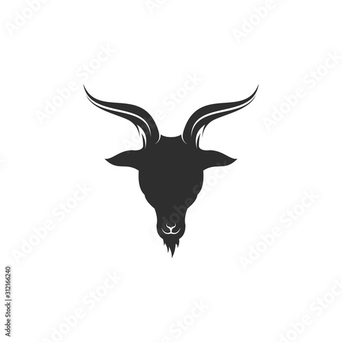 head goat black Silhouette illustration ready print vector