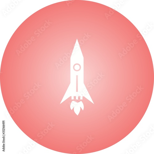 Unique Rocket Vector Glyph Icon