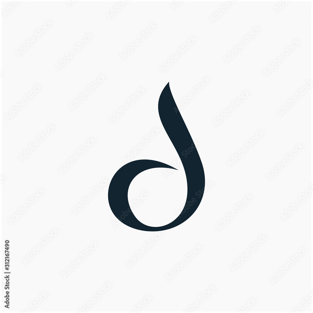 logo letter D with ribbon swoosh wave. The logo can be used for business consulting and financial companies - vector logo letter D with ribbon swoosh wave. The logo can be used for business consulting and financial companies - vector