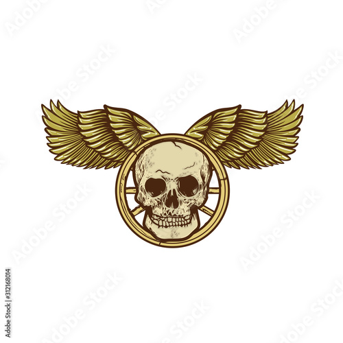 skull head logo , stone logo