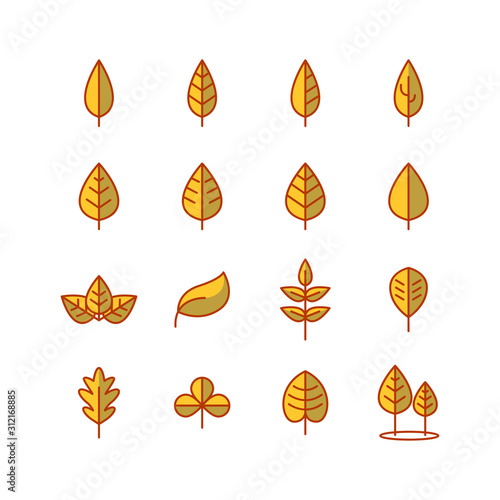 Simple set of leaf related icons. Elements for mobile concept and web apps. Thin line vector icons for website design and development, app development. Premium pack.