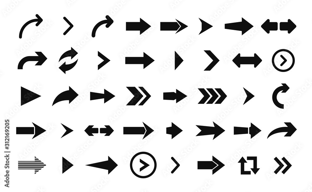 Arrow icon. Big set of vector flat arrows for web design, mobile apps, interface and more. Arrow icon. Big set of vector flat arrows for web design, mobile apps, interface and more.