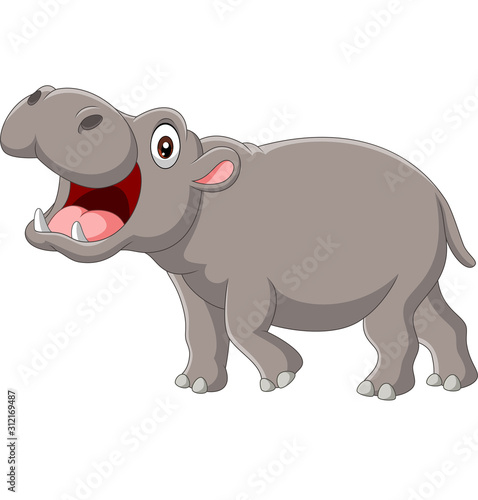 Cartoon Hippo with open mouth