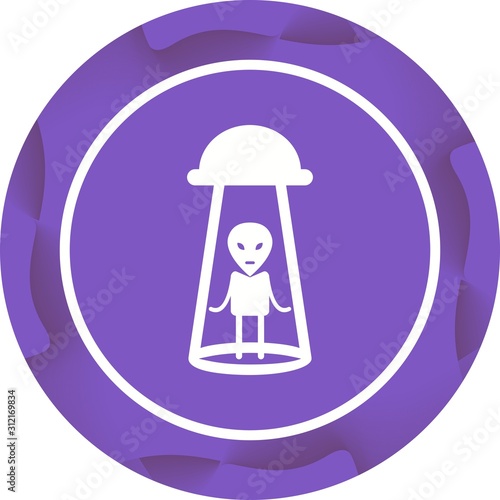 Unique Alien Abduction Vector Glyph Icon