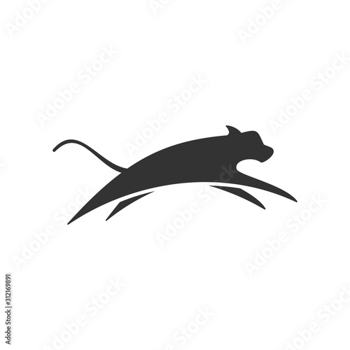 Tiger isolated Sillhouette illustration vector