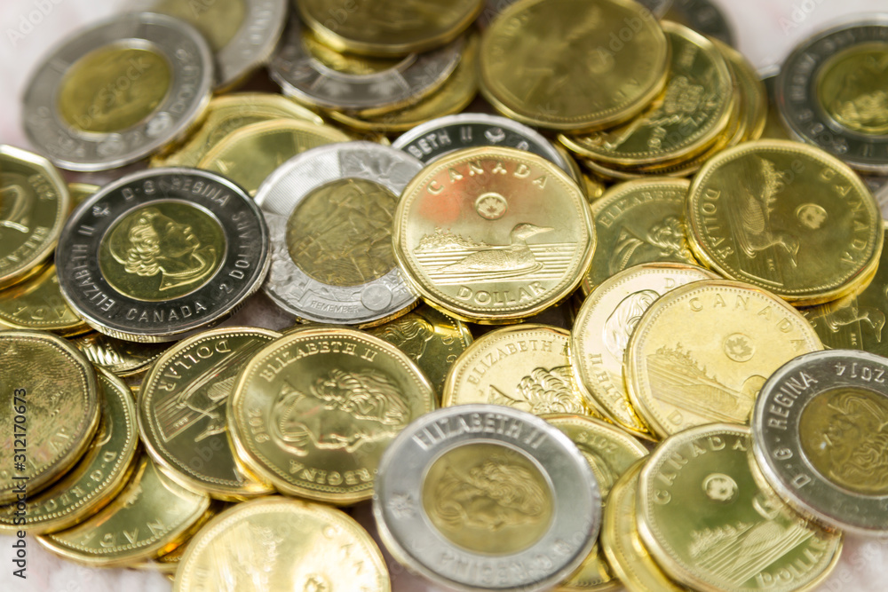 Canadian coins. Canadian currency Canadian coins. Canadian currency