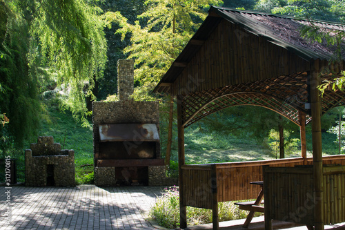 Photo of a gazebo in the Botanic garden of Batumi