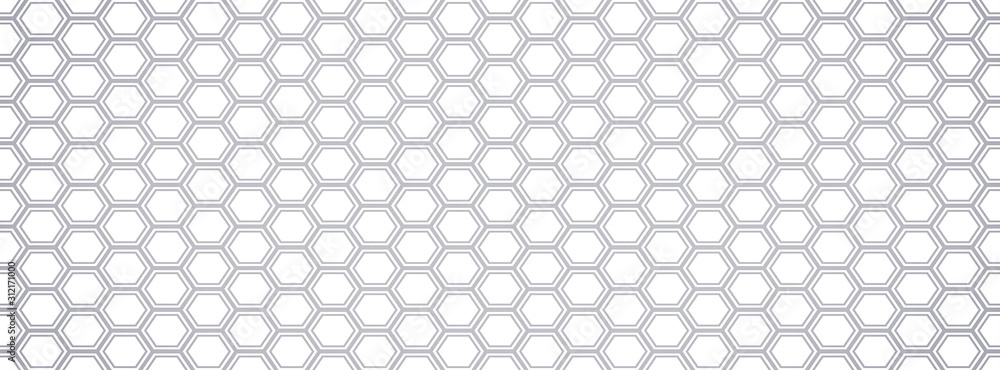 Geometric hexagon grid illustration. Abstract futuristic technology background.