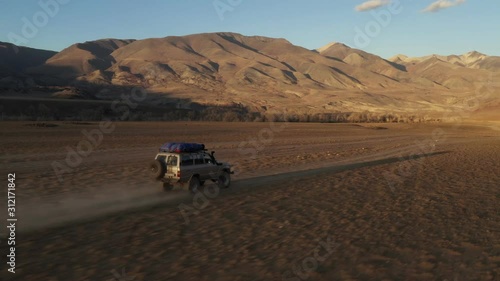 Car tourist on the way go to snow moutain