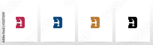 Hammer Tools On Letter Logo Design D