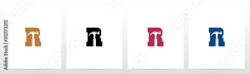 Hammer Tools On Letter Logo Design R