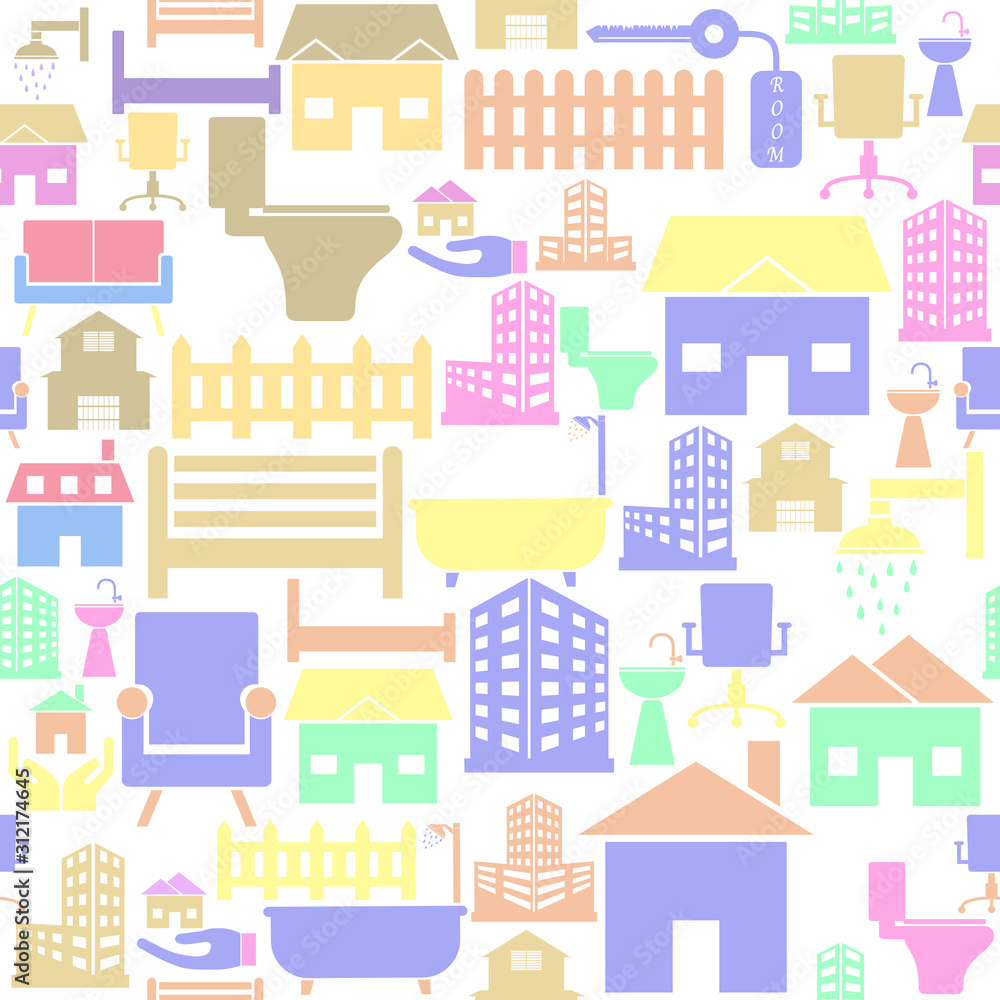 real estate seamless pattern background icon. real estate seamless pattern background icon.