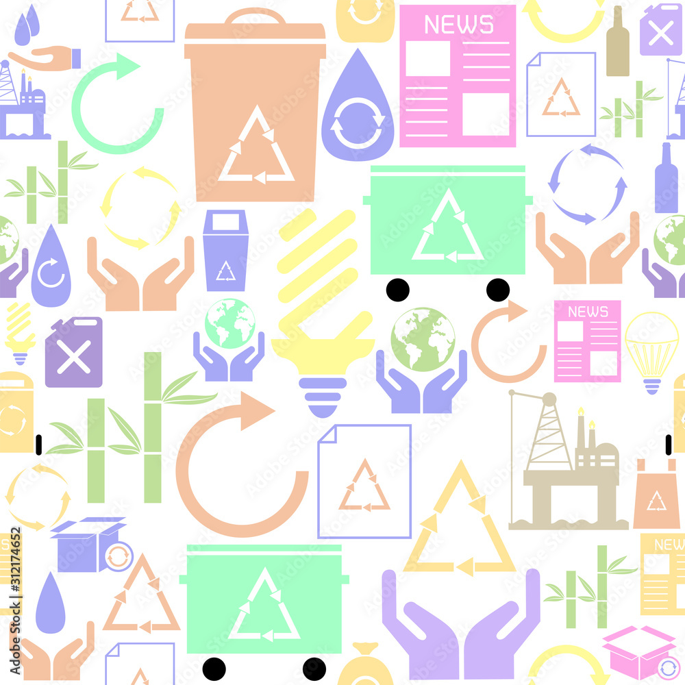 recycle seamless pattern background icon. recycle seamless pattern background icon.
